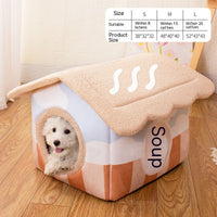 HKM-244115 Removable and Washable Semi-Surrounded Pet Room in Japanese House Pink, Dark Brown, and Light Brown