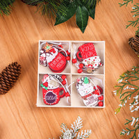 HKM-244115 Wooden Gingerbread Man Christmas Decoration Box Set - 12 Pieces