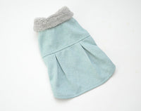 HKM-244307 Cozy Pet Winter Coat in Green and Grey with Cotton Lining