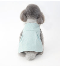 HKM-244307 Cozy Pet Winter Coat in Green and Grey with Cotton Lining