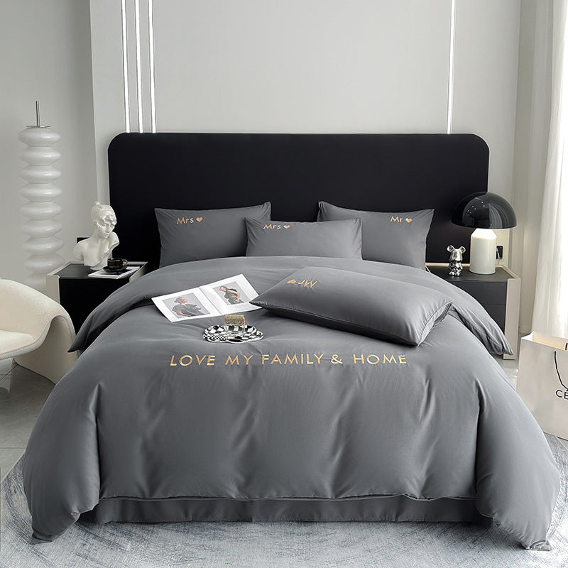 HKM-244307 Pure Cotton Modern Minimalist Bed Sheets Set in Various Sizes - 3 & 4 Piece Options