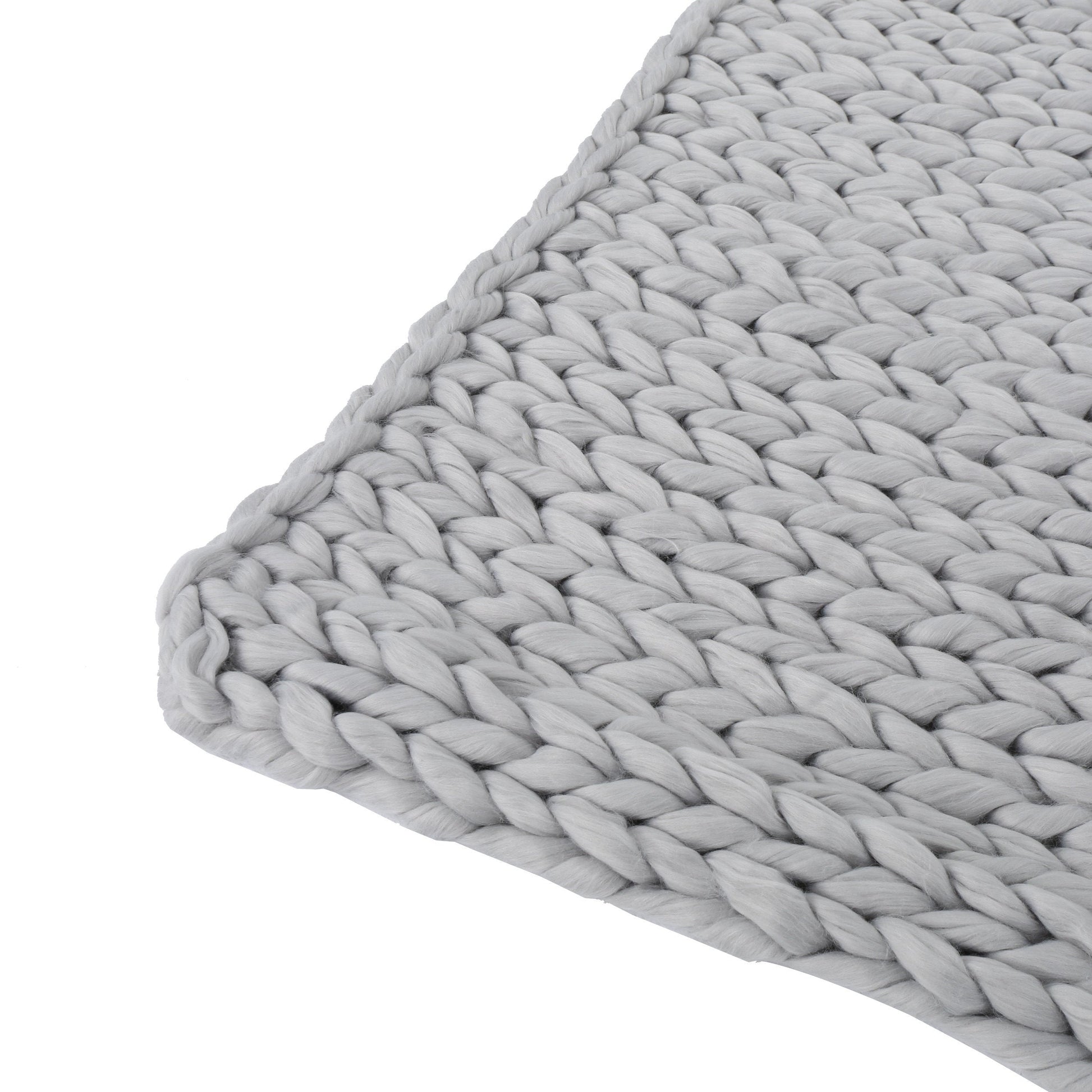 HKM-244307 Silver Knitted Blanket - Cozy Acrylic Fabric, Double-Sided Design, 50x60 Inches