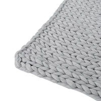 HKM-244307 Silver Knitted Blanket - Cozy Acrylic Fabric, Double-Sided Design, 50x60 Inches