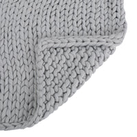 HKM-244307 Silver Knitted Blanket - Cozy Acrylic Fabric, Double-Sided Design, 50x60 Inches