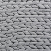 HKM-244307 Silver Knitted Blanket - Cozy Acrylic Fabric, Double-Sided Design, 50x60 Inches