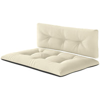 HKM-244371 Cream White 3.9 Thick Tufted Outdoor 2 Seater Pallet Cushions Set for Garden and Patio