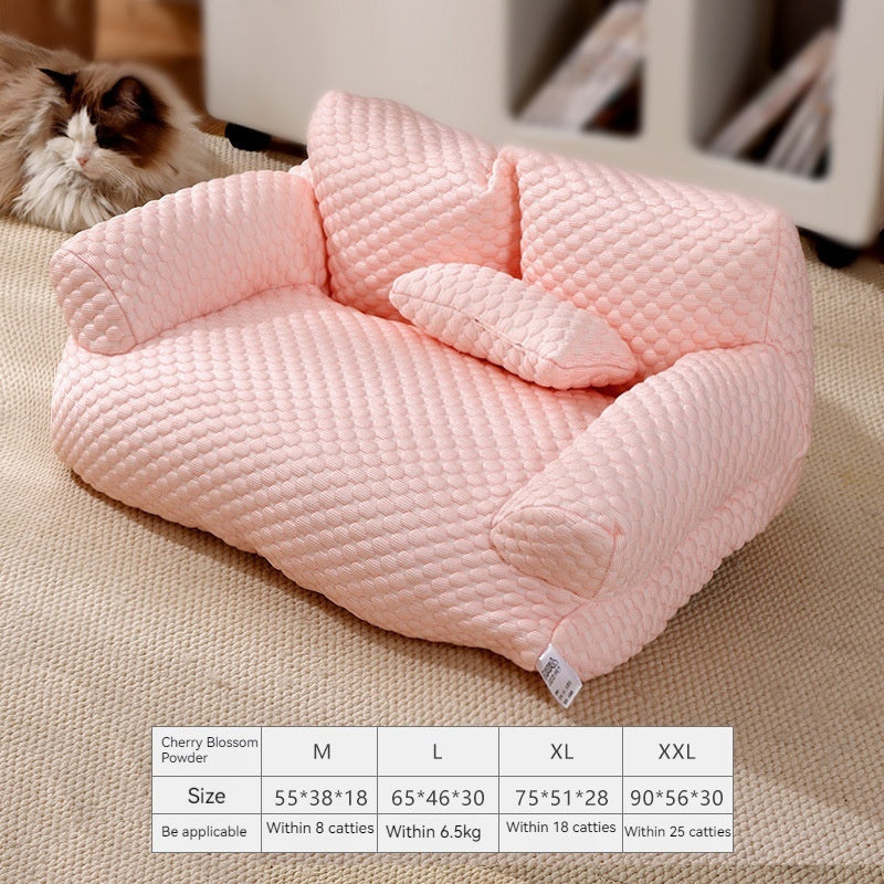 HKM-244371 Pet Sofa Four Seasons Universal Removable And Washable Kennel Waterproof Breathable Ice Silk