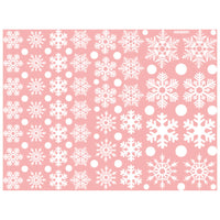HKM-244435 Large White Snowflake Glass Decoration Stickers - Waterproof PVC Wall Murals for Stylish Holiday Decor