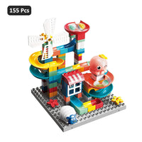 HKM-244563 DIY Assembled Windmill Train Building Block Set - 265pcs Educational Construction Toy for Ages 3 and Up
