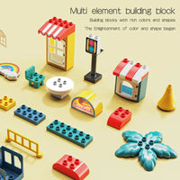 HKM-244563 DIY Assembled Windmill Train Building Block Set - 265pcs Educational Construction Toy for Ages 3 and Up
