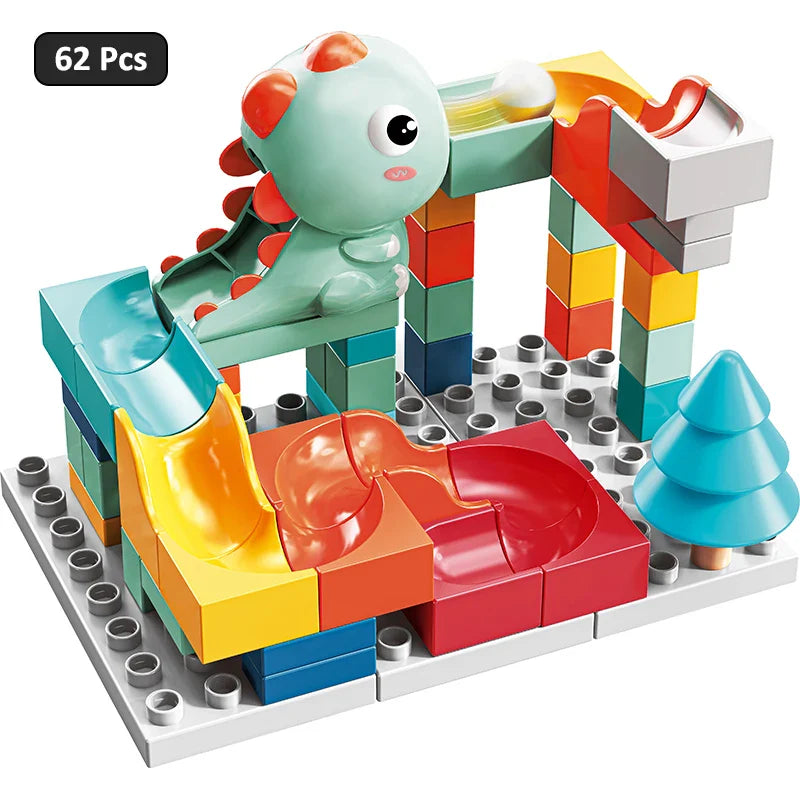 HKM-244563 DIY Assembled Windmill Train Building Block Set - 265pcs Educational Construction Toy for Ages 3 and Up