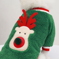 HKM-244563 Velvet Christmas Print Sweater for Pets in Fawn Red and Fawn Green