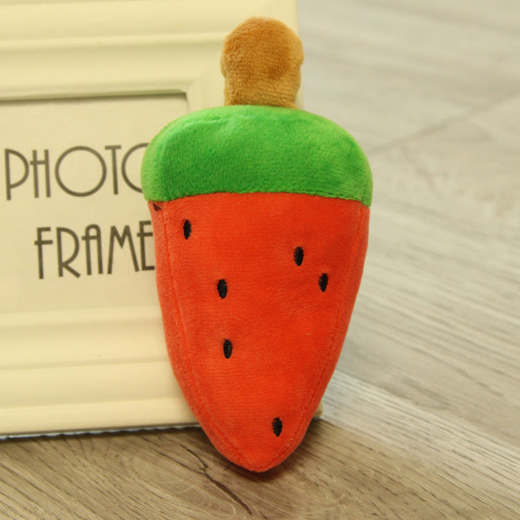 HKM-244755 Plush Fruit and Vegetable Pet Toys for Cats and Dogs - Soft and Cuddly Design