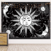 HKM-244819 Black and White 3D Digital Printed Polyester Tapestry for Home and Outdoor Use