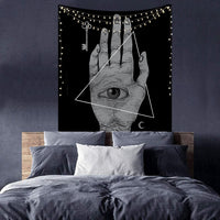 HKM-244819 Black and White 3D Digital Printed Polyester Tapestry for Home and Outdoor Use