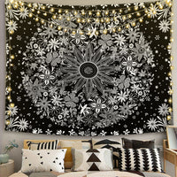 HKM-244819 Black and White 3D Digital Printed Polyester Tapestry for Home and Outdoor Use