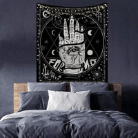 HKM-244819 Black and White 3D Digital Printed Polyester Tapestry for Home and Outdoor Use