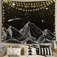 HKM-244819 Black and White 3D Digital Printed Polyester Tapestry for Home and Outdoor Use