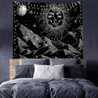 HKM-244819 Black and White 3D Digital Printed Polyester Tapestry for Home and Outdoor Use