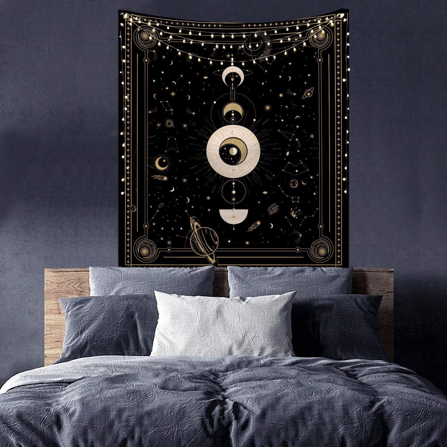 HKM-244819 Black and White 3D Digital Printed Polyester Tapestry for Home and Outdoor Use