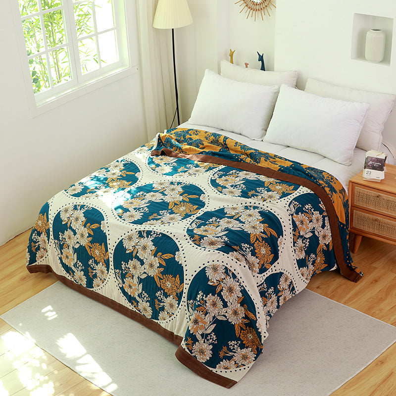 HKM-244819 Five-Layer Cotton Gauze Towel Blanket - Soft, Modern Designs in Various Colors and Sizes