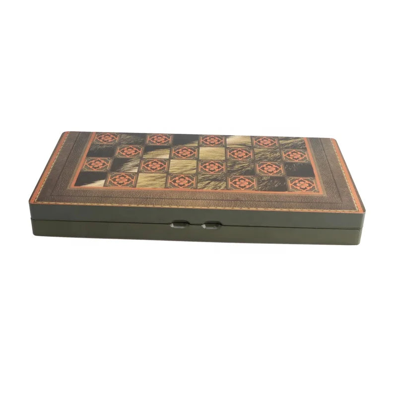 HKM-244947 Classic Foldable Wooden Chess Set for Travel and Family Play