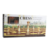 HKM-244947 Classic Foldable Wooden Chess Set for Travel and Family Play