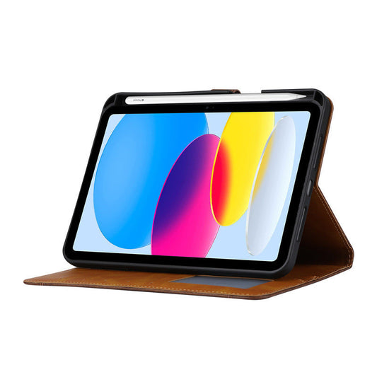 HKM-245075 Classic Leather Flip Case for Apple Tablets - Shockproof, Heat Dissipation, and Wear-Resistant Design