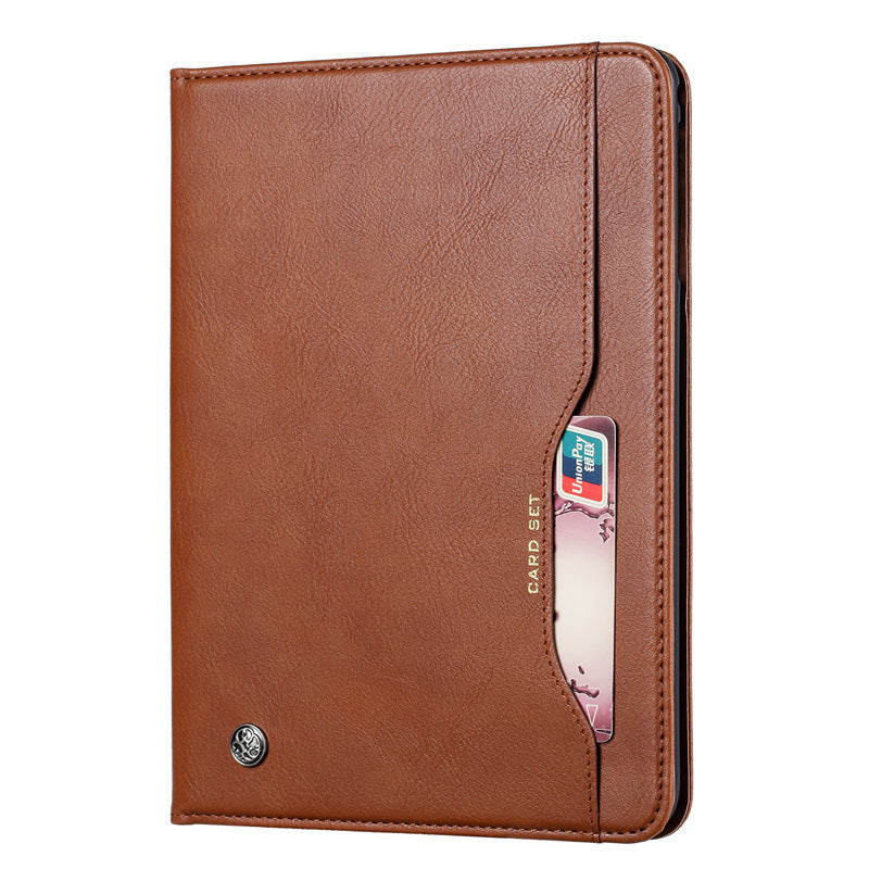 HKM-245075 Classic Leather Flip Case for Apple Tablets - Shockproof, Heat Dissipation, and Wear-Resistant Design