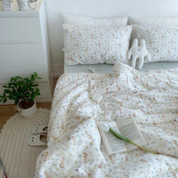 HKM-245139 Cotton Four-Piece Floral Cartoon Quilt Cover Set in Pastoral Style