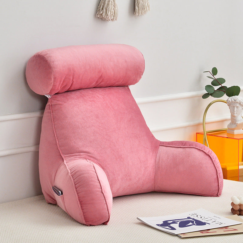 HKM-245267 Korean Style Large Backrest Cushion with Arm and Neck Support, Linen & Pearl Cotton Filling