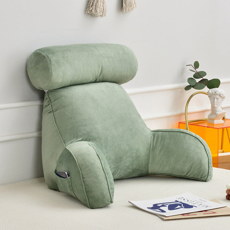 HKM-245267 Korean Style Large Backrest Cushion with Arm and Neck Support, Linen & Pearl Cotton Filling