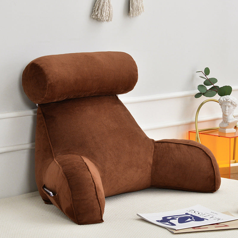 HKM-245267 Korean Style Large Backrest Cushion with Arm and Neck Support, Linen & Pearl Cotton Filling