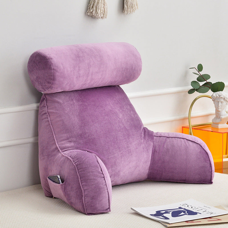 HKM-245267 Korean Style Large Backrest Cushion with Arm and Neck Support, Linen & Pearl Cotton Filling