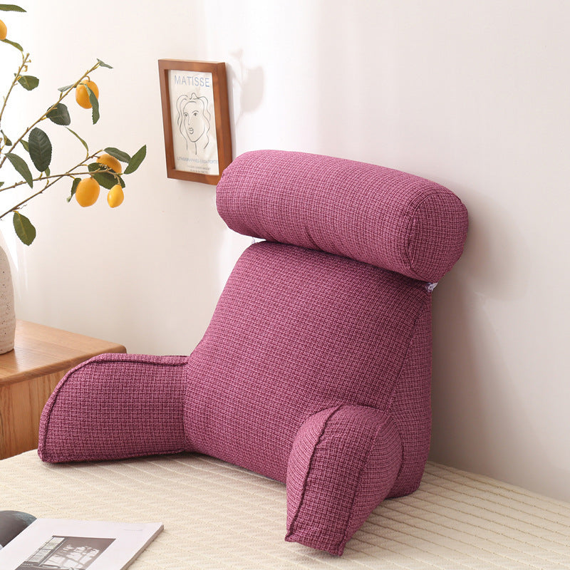 HKM-245267 Korean Style Large Backrest Cushion with Arm and Neck Support, Linen & Pearl Cotton Filling
