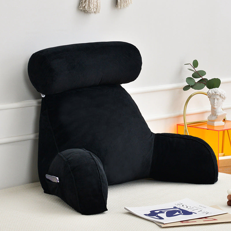 HKM-245267 Korean Style Large Backrest Cushion with Arm and Neck Support, Linen & Pearl Cotton Filling