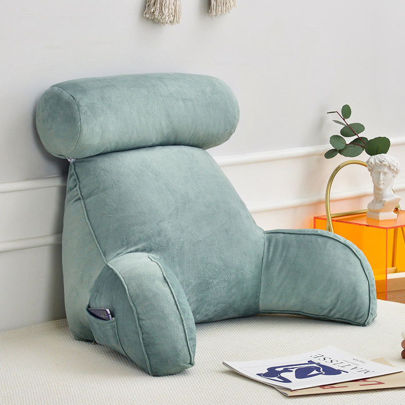 HKM-245267 Korean Style Large Backrest Cushion with Arm and Neck Support, Linen & Pearl Cotton Filling
