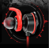 HKM-245331 In-Ear Wired Gaming Headset with Long Microphone and 3.5mm Audio Adapter