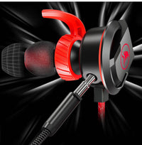 HKM-245331 In-Ear Wired Gaming Headset with Long Microphone and 3.5mm Audio Adapter