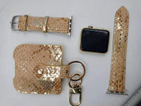 HKM-245331 Leopard Print Leather Strap for Apple Watch Series 1-6 & SE, 38mm/42mm Options Available