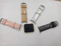 HKM-245331 Leopard Print Leather Strap for Apple Watch Series 1-6 & SE, 38mm/42mm Options Available