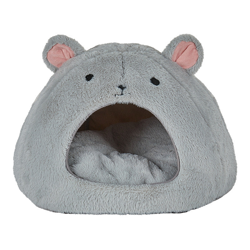 HKM-245523 Funny Mouse And Cat Bedding Cartoon Soft Fluffy Comfortable Cat House Mat, Suitable For Small And Medium-sized Cats And Dogs Bedding Pet Supplies