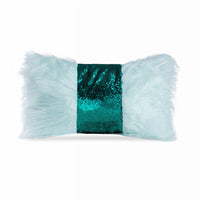 HKM-245523 Plush Sequin Bow Long Hair Hug Pillowcase for Sofa or Waist Support