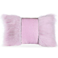 HKM-245523 Plush Sequin Bow Long Hair Hug Pillowcase for Sofa or Waist Support