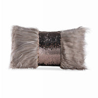 HKM-245523 Plush Sequin Bow Long Hair Hug Pillowcase for Sofa or Waist Support