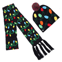 HKM-245587 Illuminated Knitted Christmas Hat with Integrated LED Lights for Adults and Kids