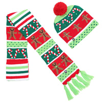HKM-245587 Illuminated Knitted Christmas Hat with Integrated LED Lights for Adults and Kids