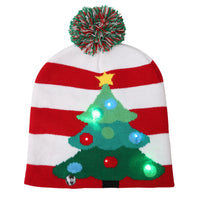 HKM-245587 Illuminated Knitted Christmas Hat with Integrated LED Lights for Adults and Kids