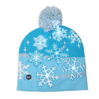 HKM-245587 Illuminated Knitted Christmas Hat with Integrated LED Lights for Adults and Kids