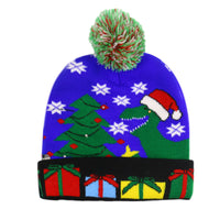 HKM-245587 Illuminated Knitted Christmas Hat with Integrated LED Lights for Adults and Kids